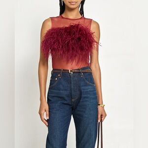 Few Moda o.p.t. Cali Burgundy Feathered Top - NWT